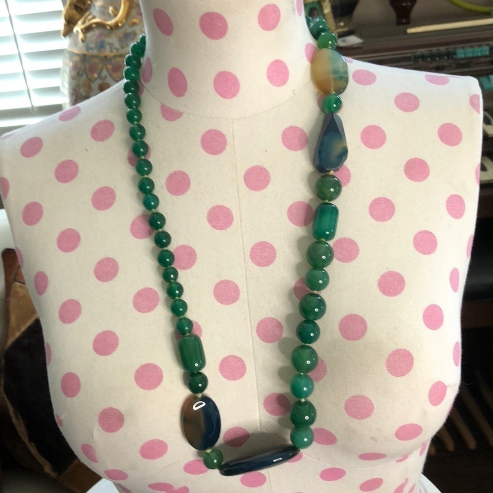 Jade Multi Shape Necklace with Accent Stones